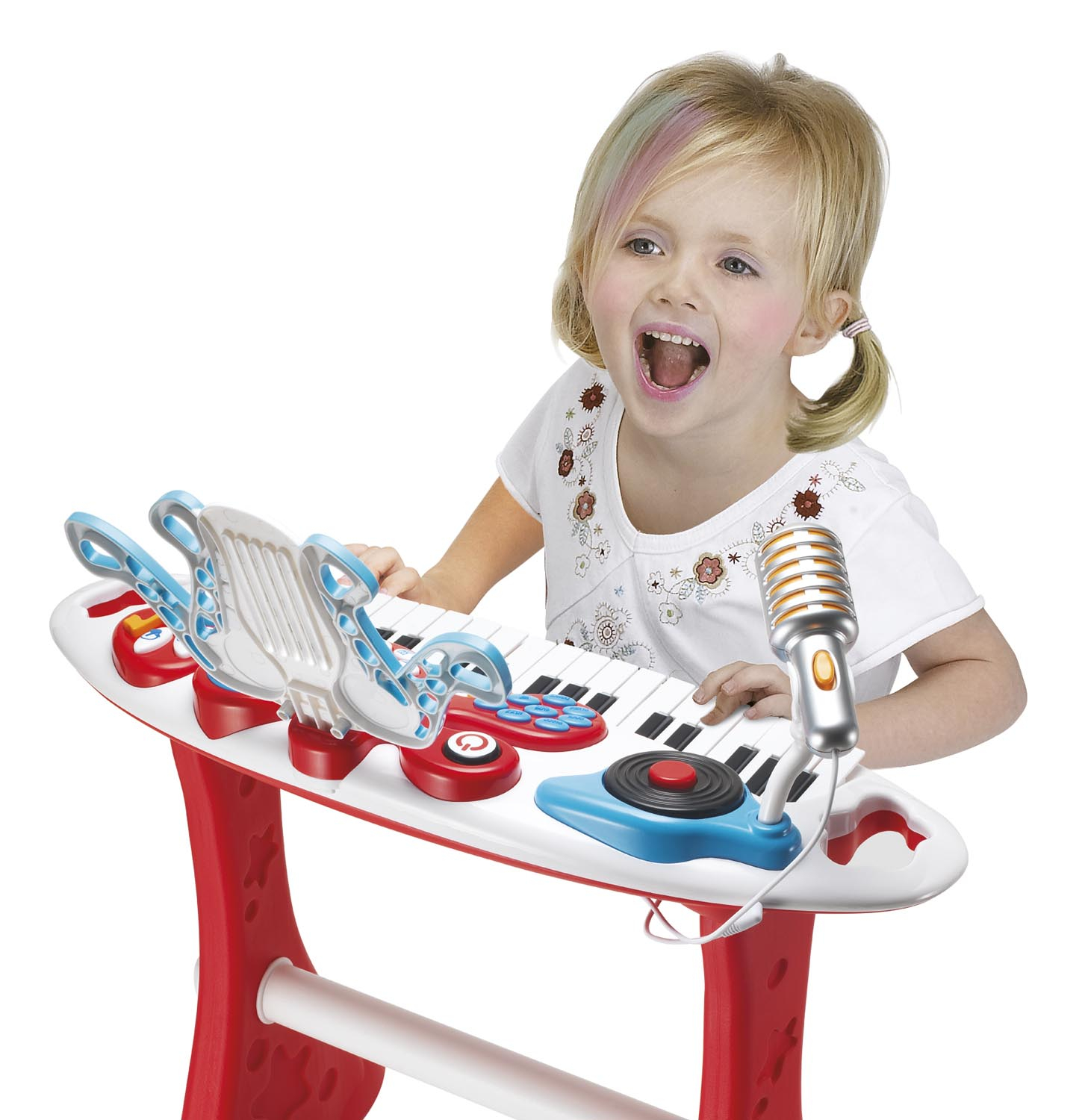 WinFun Kinder Keyboard Piano Klavier Spielzeug mit Mikrofon Soundeffekte